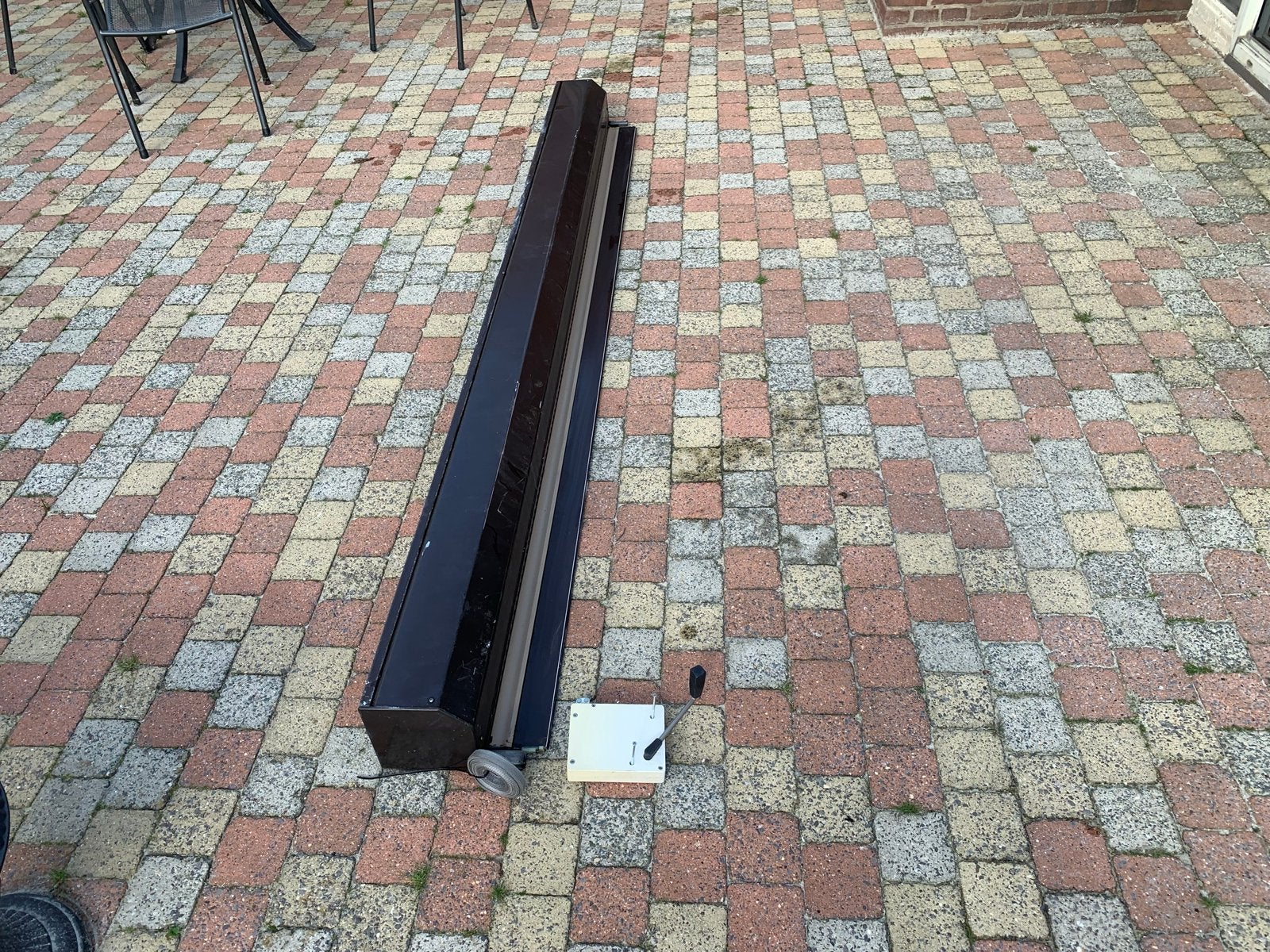 Handmatig rolluik - Crème/Beige - 200 cm breed, Ophalen, Gebruikt, 100 tot 150 cm, Crème of Beige