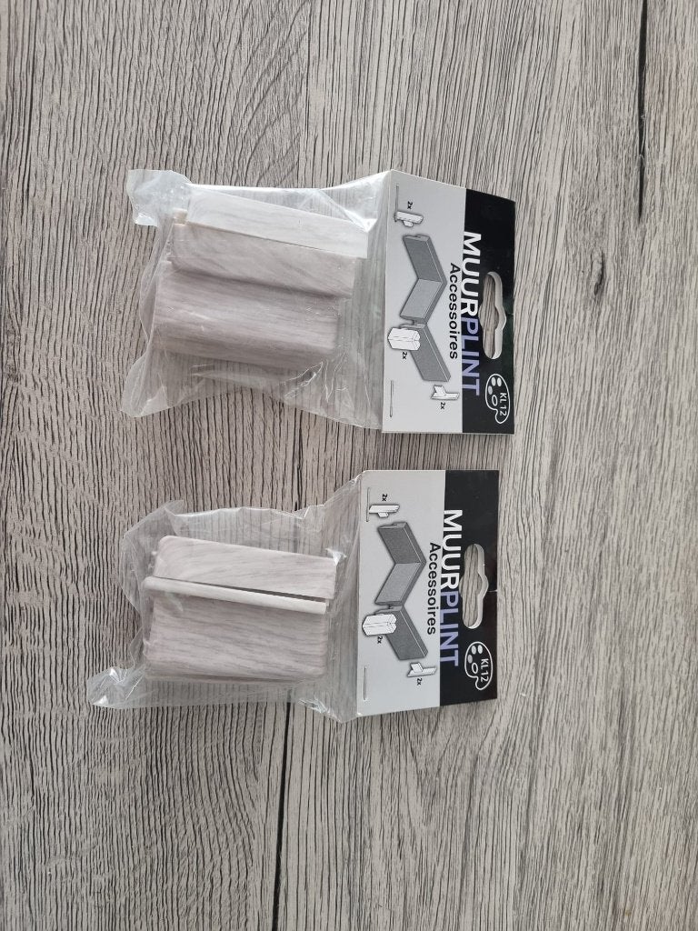CanDo set buitenhoek en eindstukken lichtgrijs tbv. plint, Nieuw, Ophalen of Verzenden, Mdf, Minder dan 100 cm