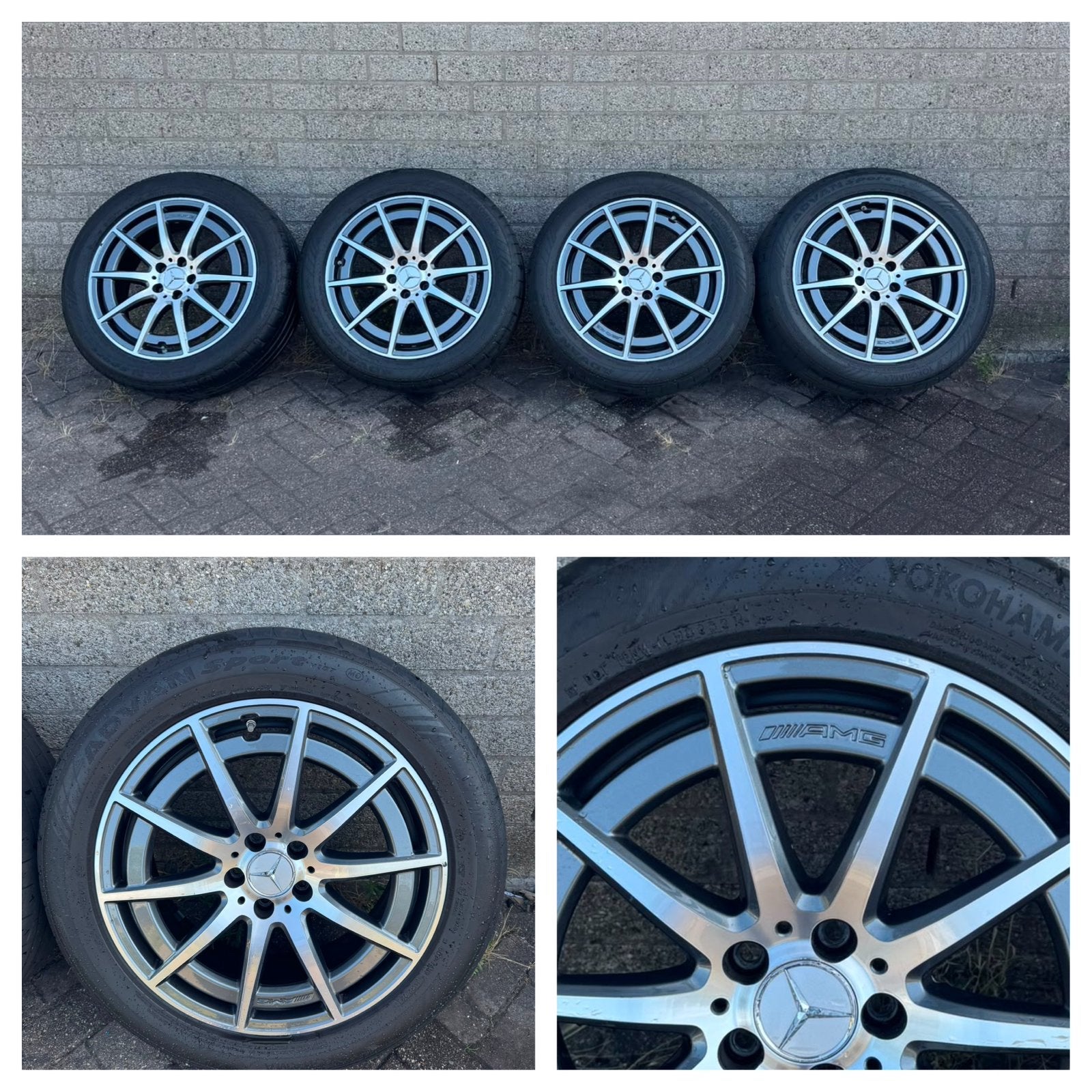 19 inch. Mercedes GLA/GLB AMG zomerset, Auto-onderdelen, Banden en Velgen, Velg(en), 235 mm, Zomerbanden, Ophalen