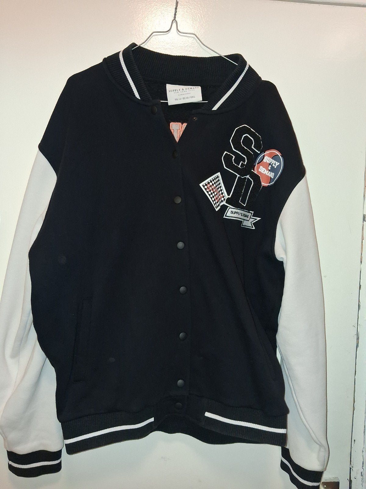 Supply & Demand Los Angeles Varsity Jacket - Maat L, Kleding | Heren, Info@supplyanddemand.com, Verzenden, Zwart, Zo goed als nieuw