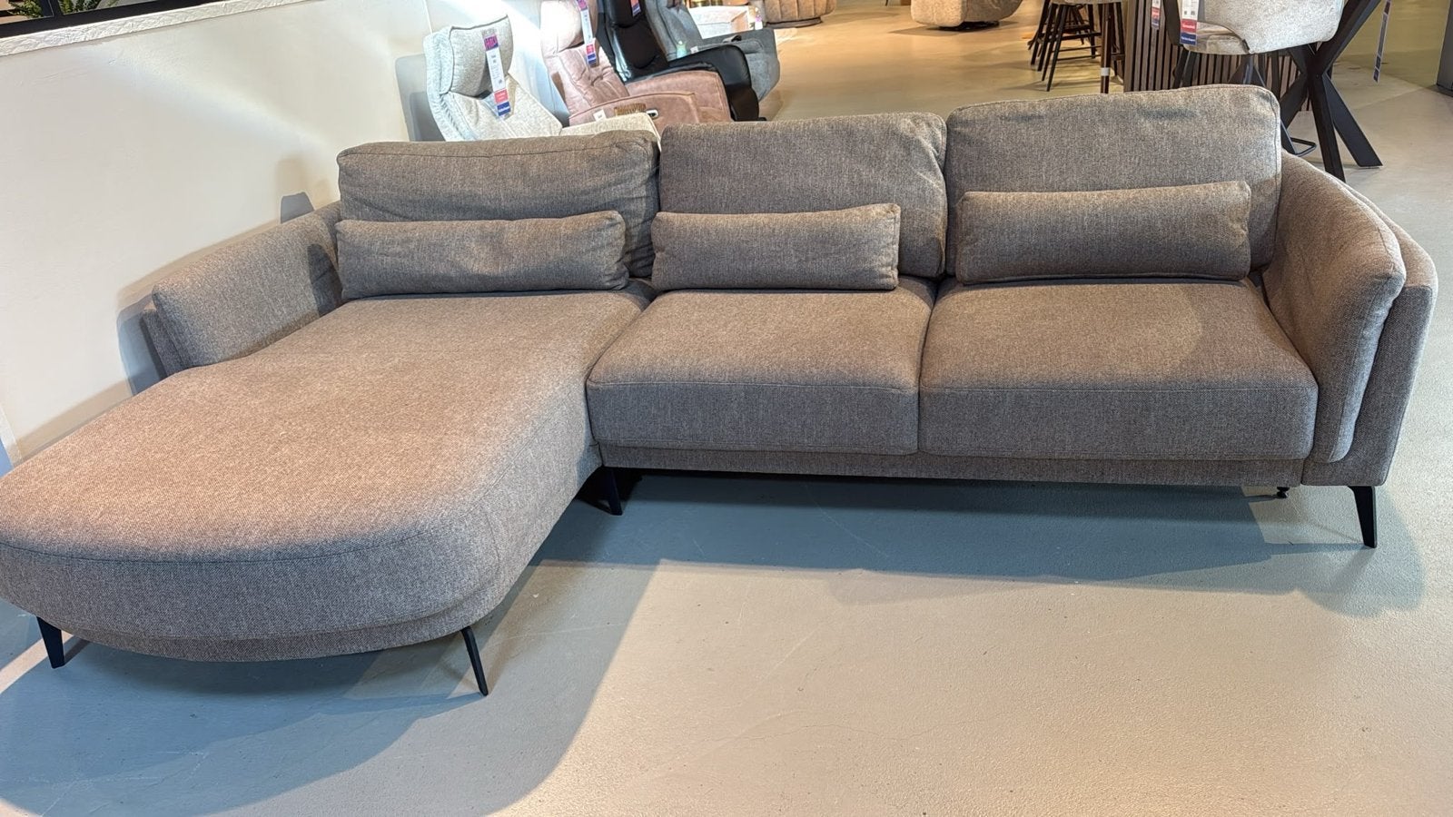 Bank Melissa Hoekbank Grijs - Haco, Hoekbank, 300 cm of meer, Ophalen of Verzenden, Zo goed als nieuw