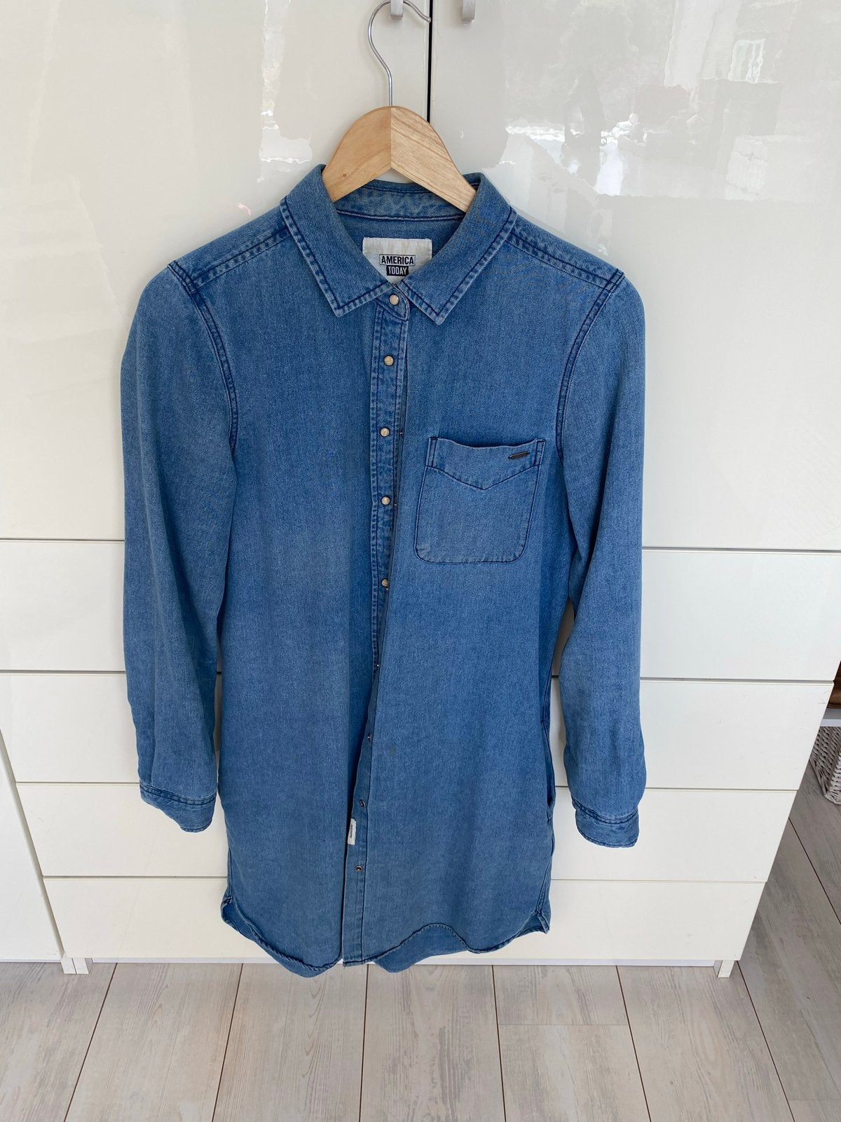 Spijkerblouse maat M - Denim overhemdjurk, Ophalen of Verzenden, Zo goed als nieuw, Maat 38/40 (M), Blauw