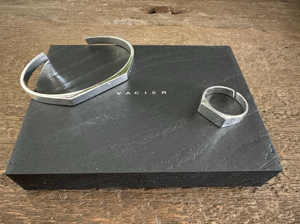 Vacier Unsize Signet Ring & Cuff Set - Zilver, Ophalen of Verzenden, Nieuw, Zilver