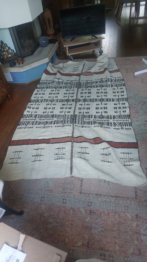 Fulani deken West Afrika, Antiek en Kunst, Kunst | Niet-Westerse kunst, Wanddecoratie, Textiel, Handgemaakt, Ophalen of Verzenden