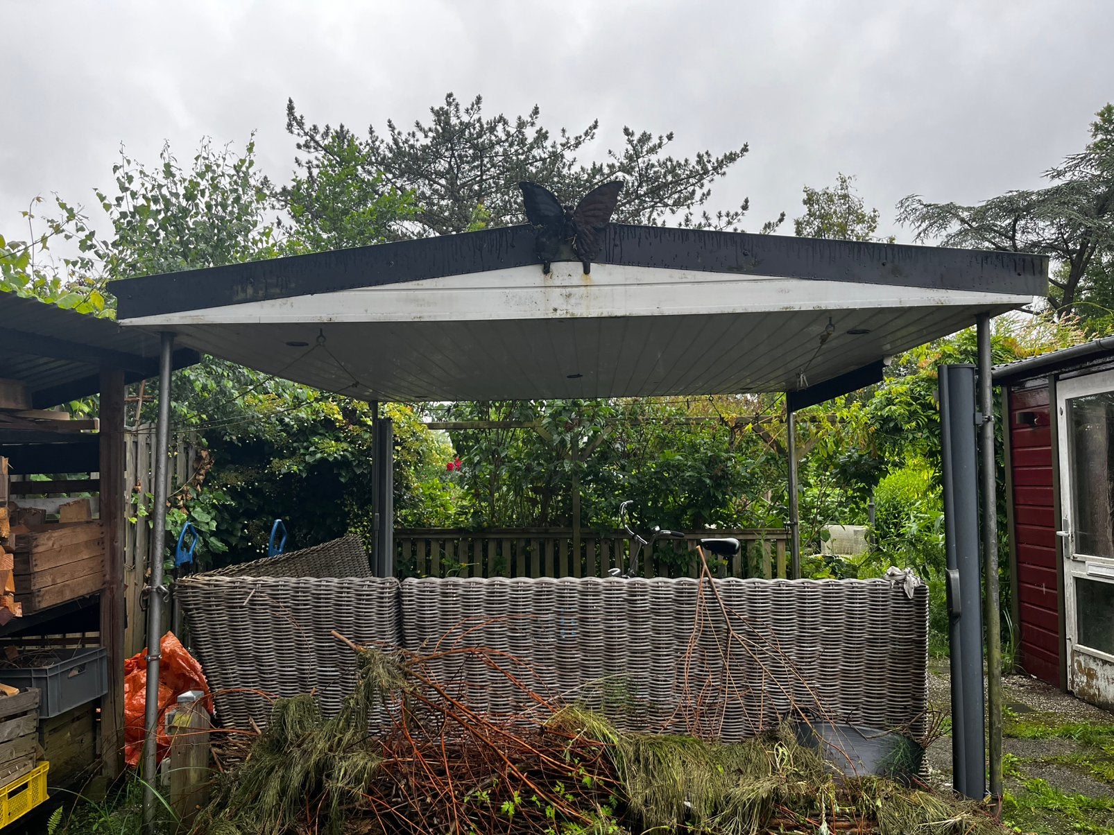 Gratis overkapping 2,3 bij 2,4 m, Tuin en Terras, Ophalen, Gebruikt