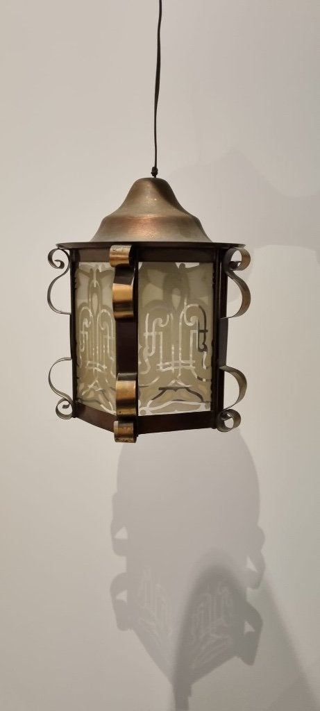 mooie art deco lamp, hanglamp, Ophalen of Verzenden