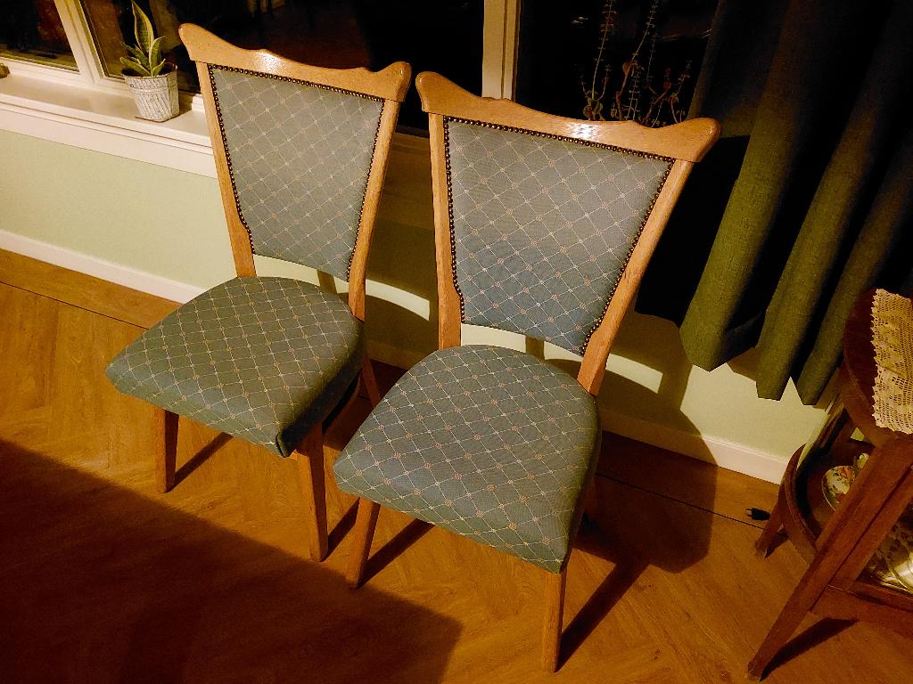 4 oude stoelen jaren 50-60, Ophalen, Gebruikt, Overige kleuren, Vier