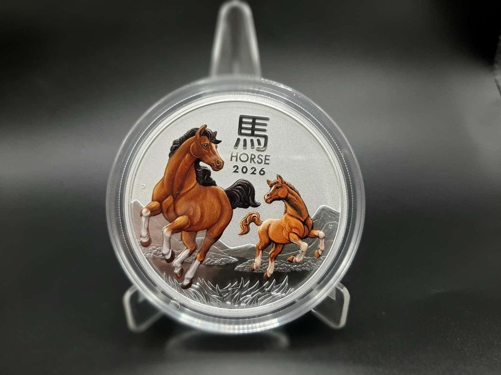 5 oz zilver Lunar 3 Horse 2026 gekleurd, Ophalen of Verzenden, Zilver