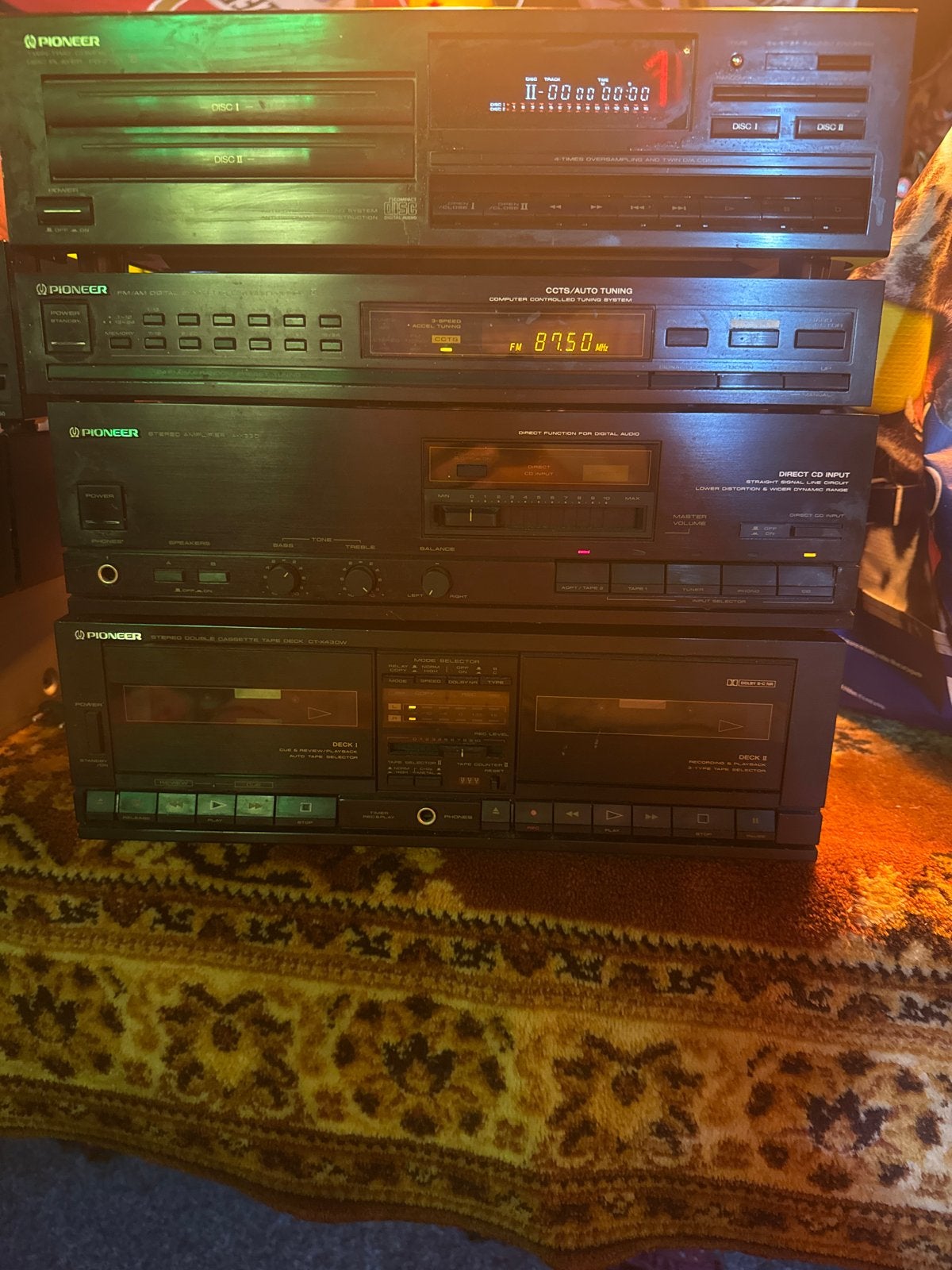 Pioneer Stereo Set: CD, Tuner, Versterker, Dubbel Cassettede, Audio, Tv en Foto, Stereo-sets, Gebruikt, Cassettedeck, Pioneer