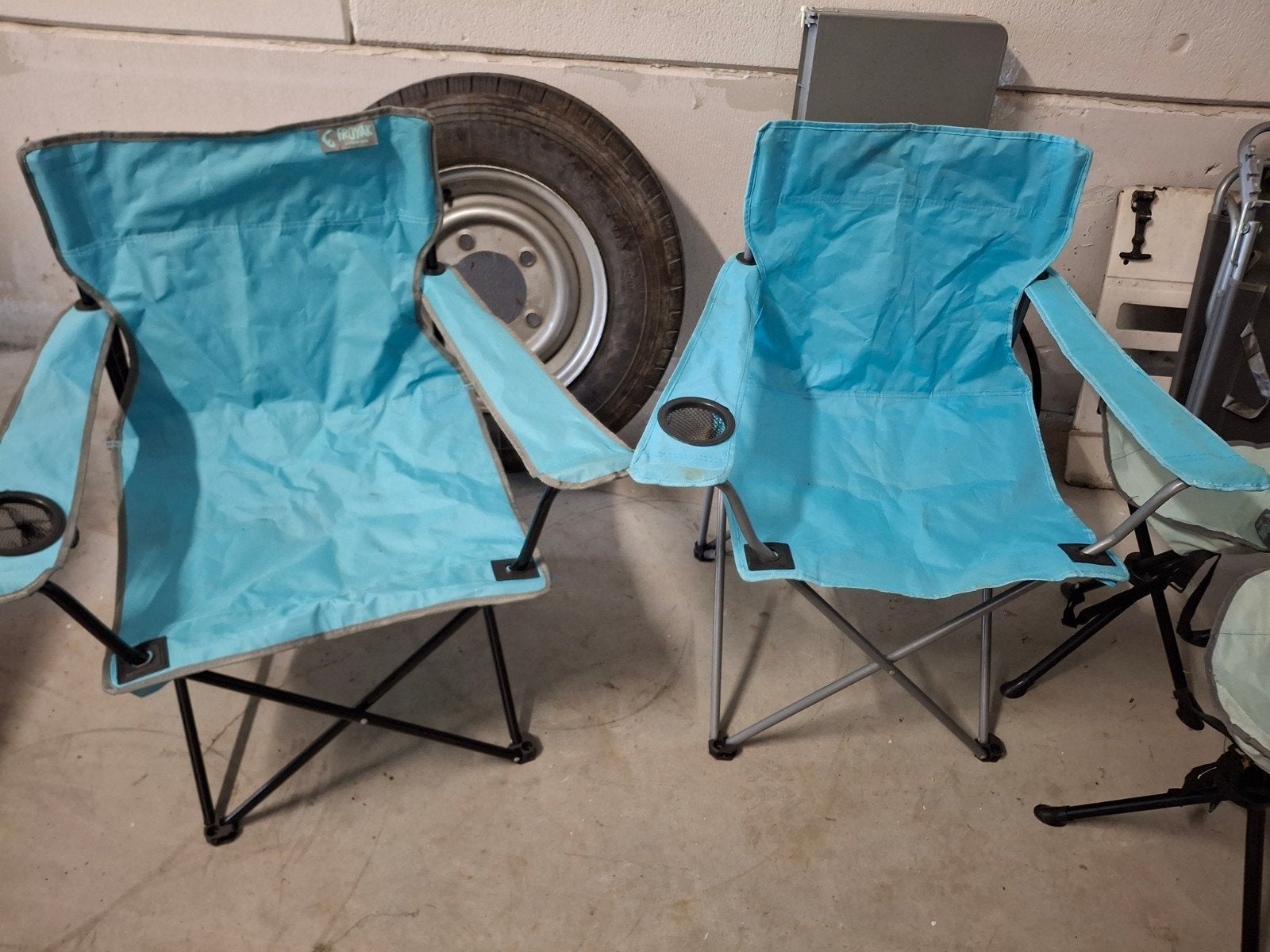 2x Froyak Campingstoel - Lichtblauw, Inklapbaar, Ophalen of Verzenden, Gebruikt, Campingstoel