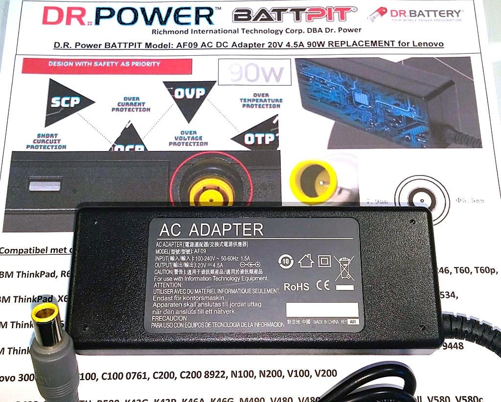Lenovo IBM Battpit AF09 20V 4.5A 90W Adapter Oplader