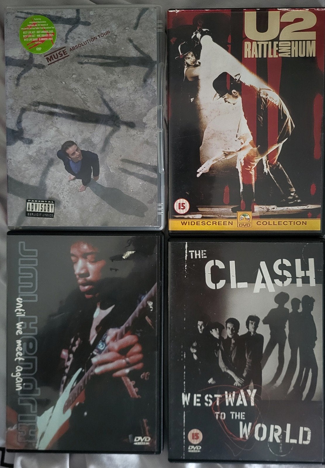 Muziek DVD collectie: Muse, U2, Jimi Hendrix, The Clash, Engels, Ophalen of Verzenden, Concert, Inclusief doosje
