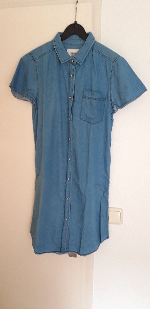 soort spijkerjurk in maat M/L met korte mouw, Kleding | Dames, Maat 38/40 (M), Blauw, Ophalen of Verzenden, Zo goed als nieuw