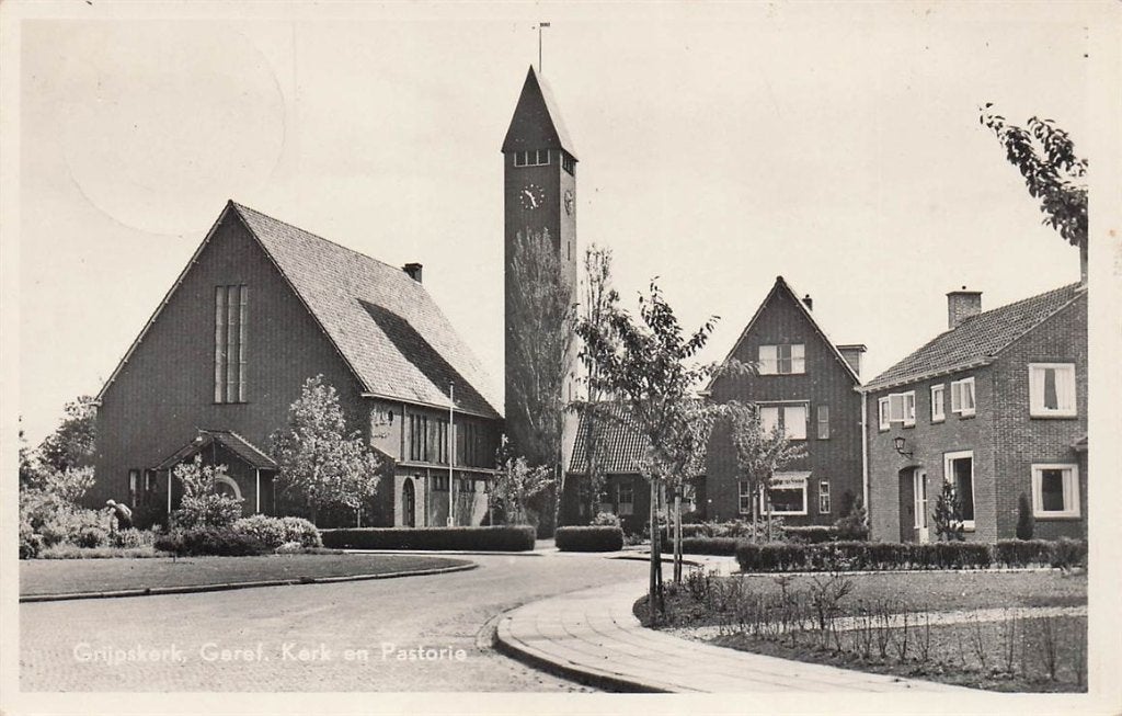 703-383-029 Grijpskerk Geref Kerk en Pastorie, Verzenden, Voor 1920, Groningen