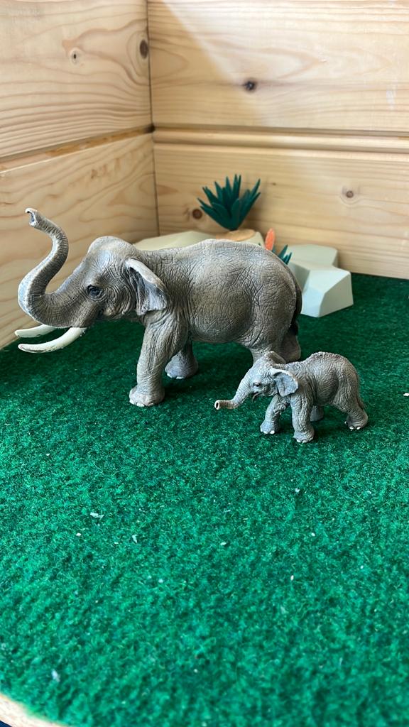 Schleich olifanten, Verzenden, Zo goed als nieuw, Wild dier, Beeldje of Figuurtje