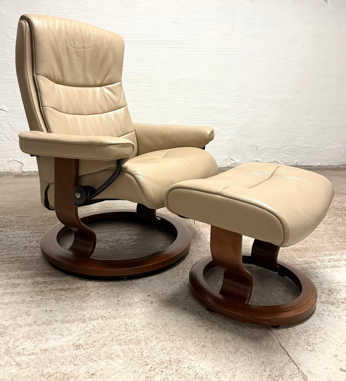 Design Fauteuil Stressless Nordic | Beige | Nieuwstaat, Ophalen, 75 tot 100 cm, Zo goed als nieuw, 75 tot 100 cm