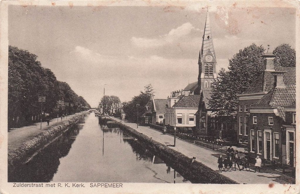 703-367-007 Zuiderstraat met RK Kerk Sappemeer, Verzenden, Voor 1920, Groningen