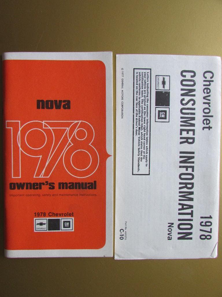 1978 Chevrolet Nova owner's manual, Engels, Ophalen of Verzenden
