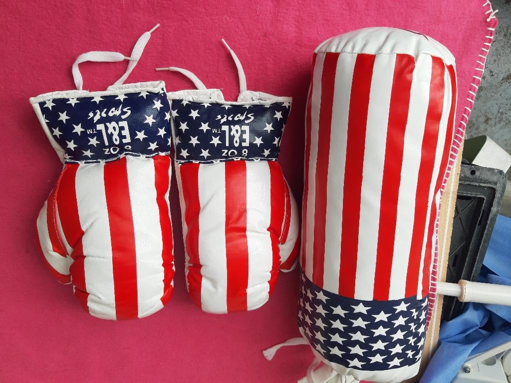 Boxset voor kinderen, 1 kg, Bokszak met bokshandschoen, USA, Sport en Fitness, Vechtsporten en Zelfverdediging, Gebruikt, Overige