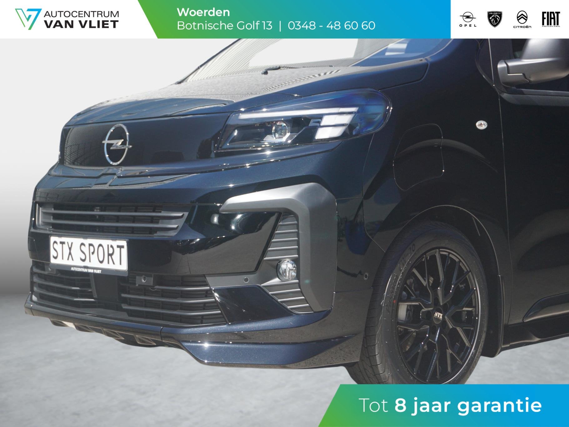 Opel Vivaro Electric L3 75 kWh | STX Sport | Lederen bekledi, Auto's, Dealer onderhouden, Gebruikt, Zwart, Origineel Nederlands