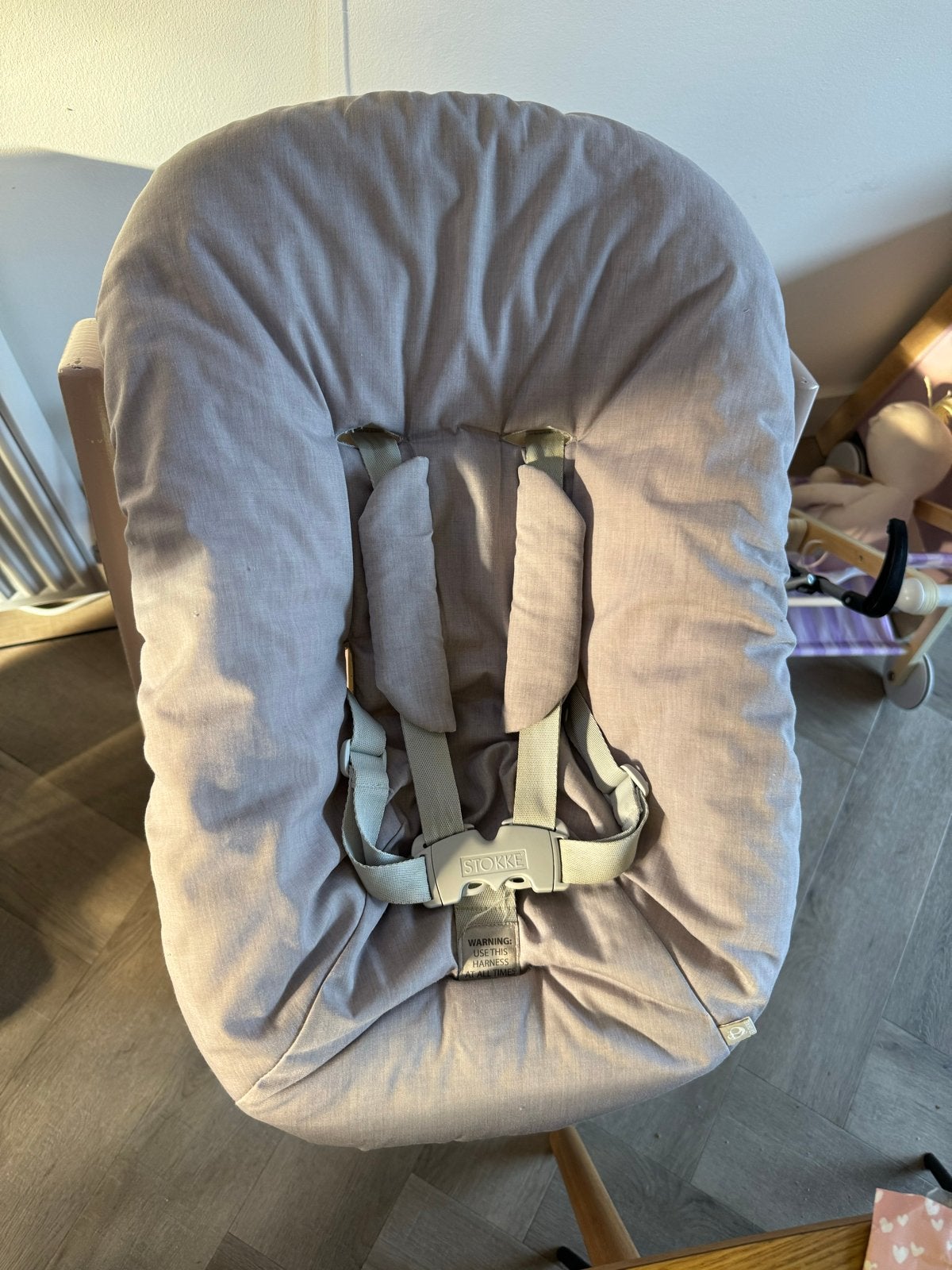Stokke Tripp Trapp Newborn Set met hoes en tuigje, Kinderen en Baby's, Ophalen, Zo goed als nieuw, Overige typen, Gordel(s)