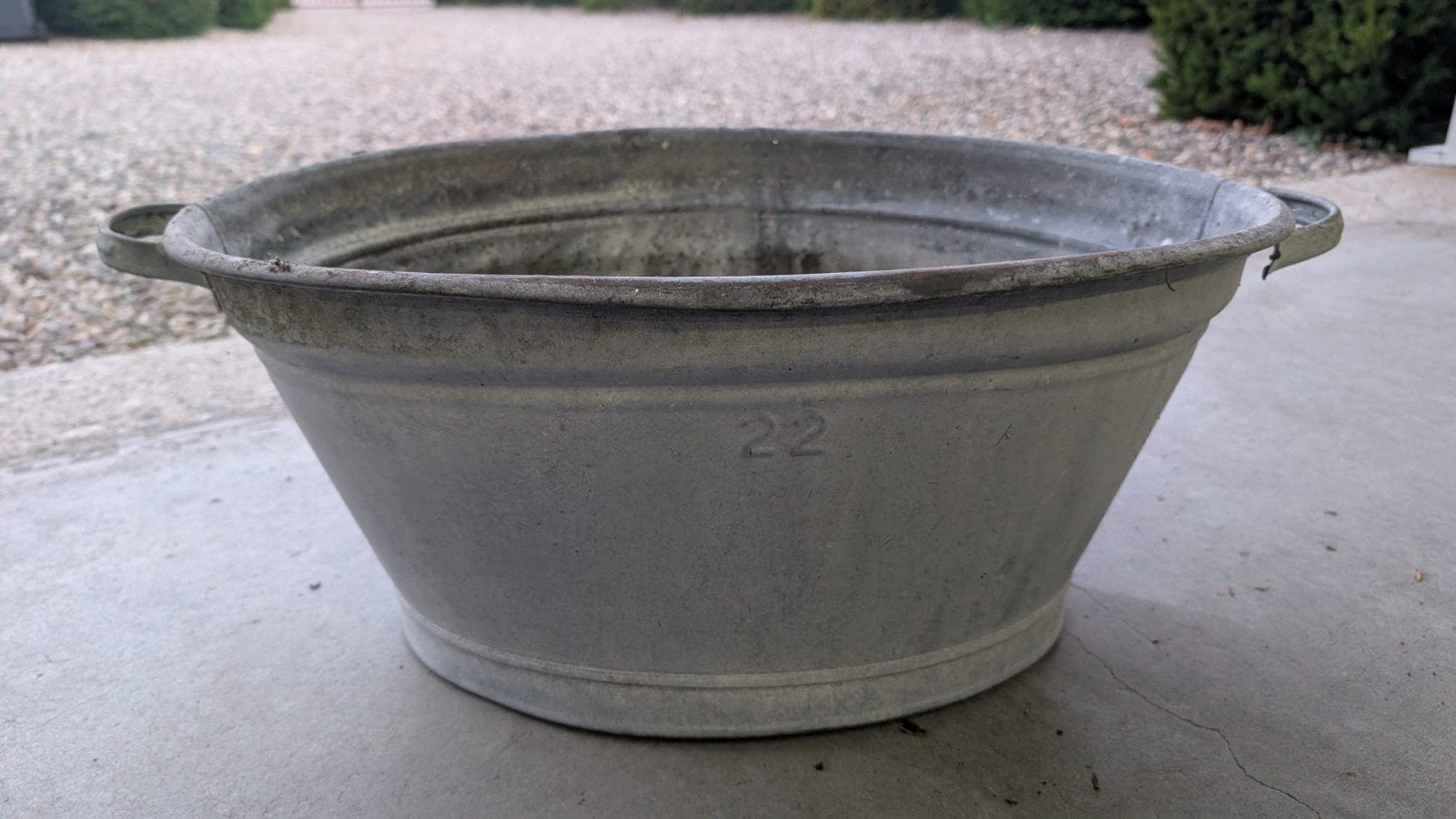 Oude zinken teil - Vintage wasteil - Decoratieve teil, Antiek en Kunst, Ophalen