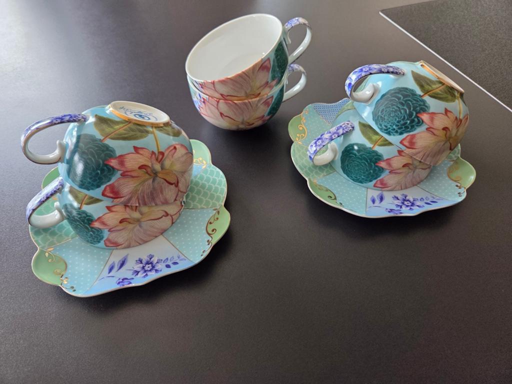 Prachtige Pip Studio theekopjes (6 stuks) met 2 schoteltjes, Ophalen of Verzenden