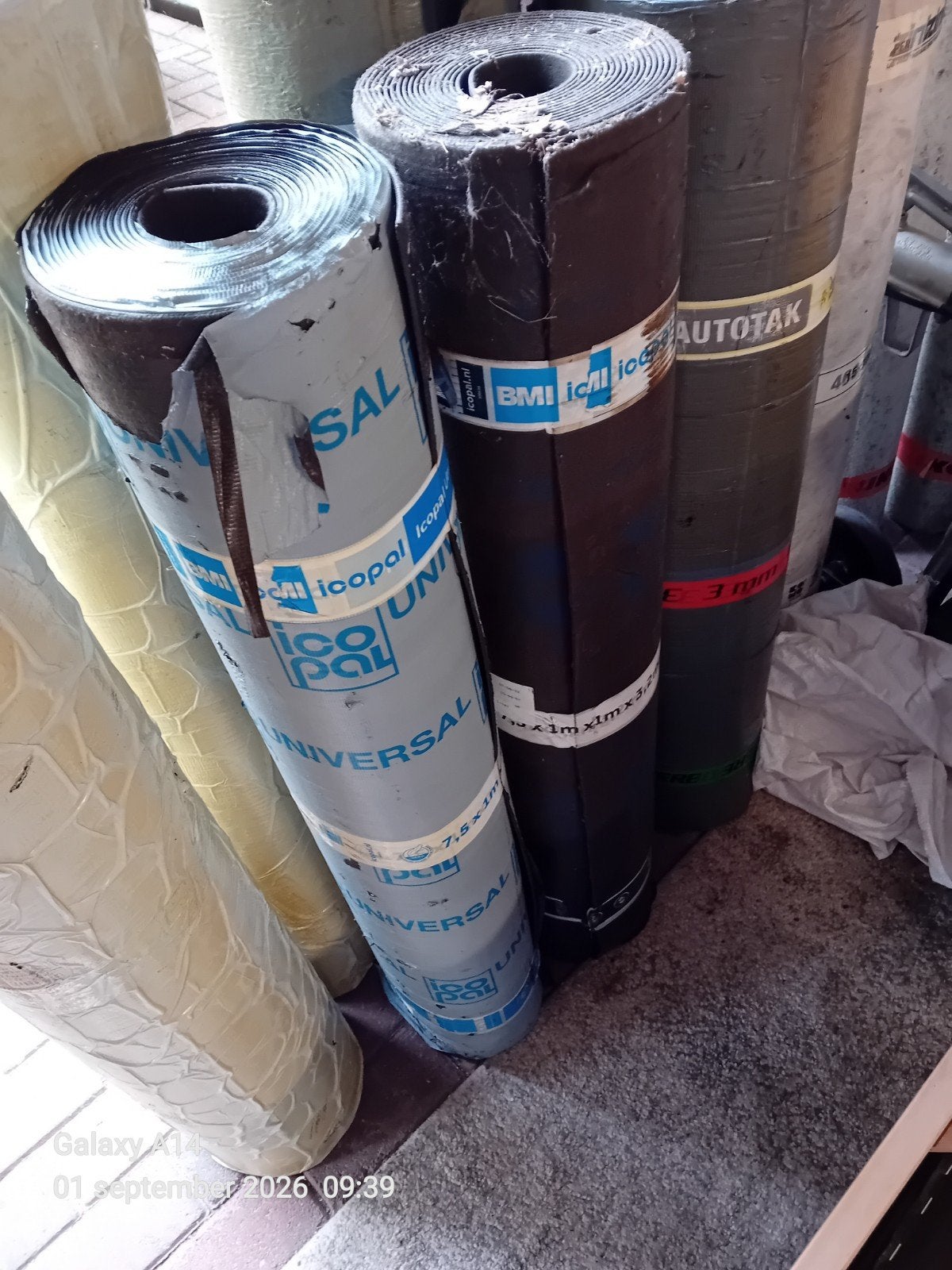 zelfklevende dakbedekking 2 x 7,5 bij 1 mtr merk icopal, Overige materialen, Zwart, Ophalen of Verzenden, 15 m² of meer