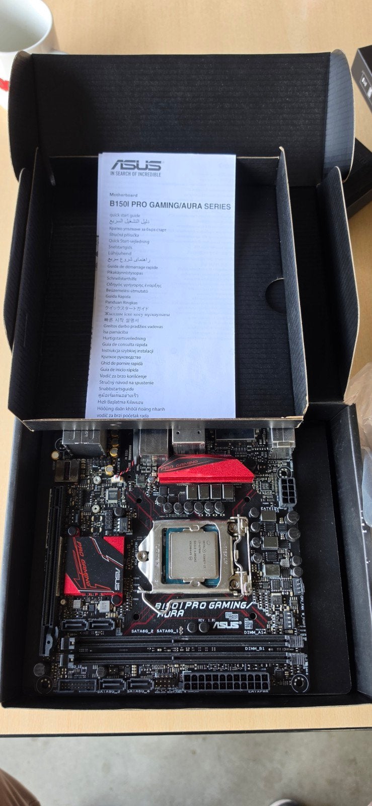 asua moederbord met I7 processor en koeler, Computers en Software, Gebruikt, LGA 1151, DDR4, Ophalen of Verzenden