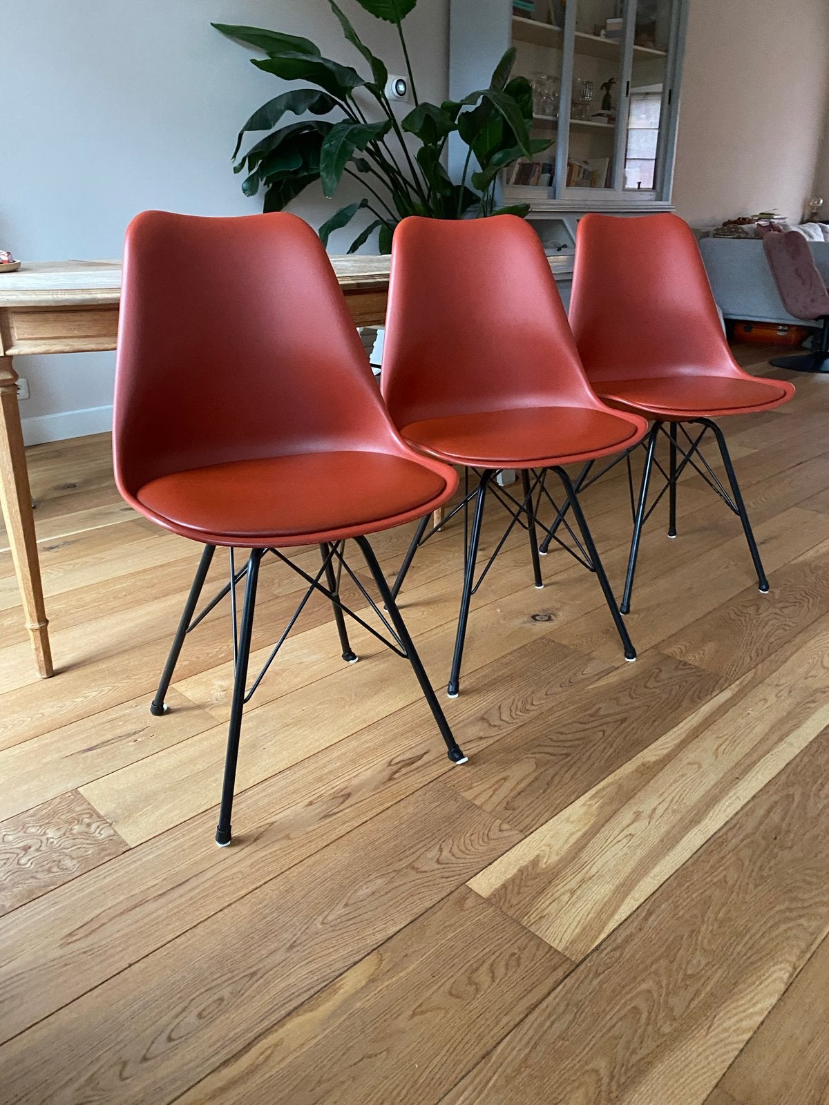 Set van 3 kuipstoelen | kuipstoel - Terracotta / rood, Kunststof, Overige kleuren, Drie, Nieuw