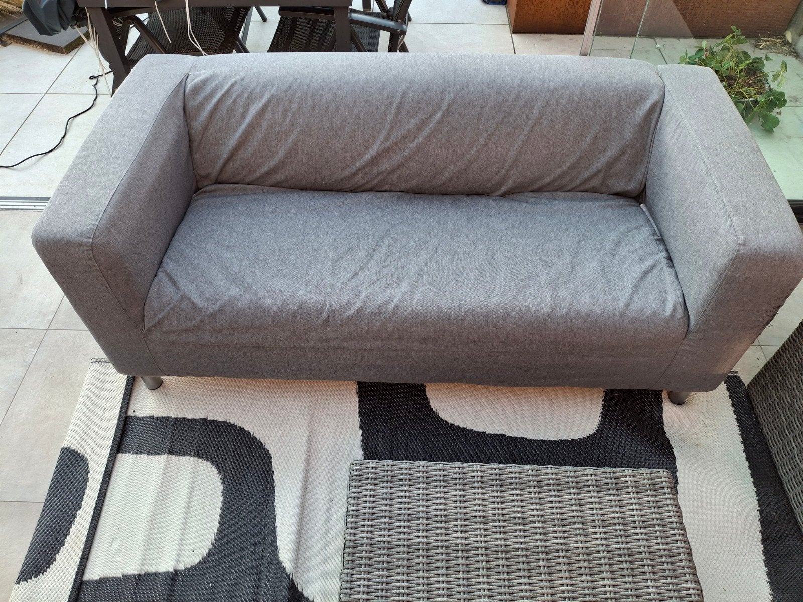 Bank grijs ikea klippan met afneembare hoes, Ophalen, Zo goed als nieuw, Tweepersoons