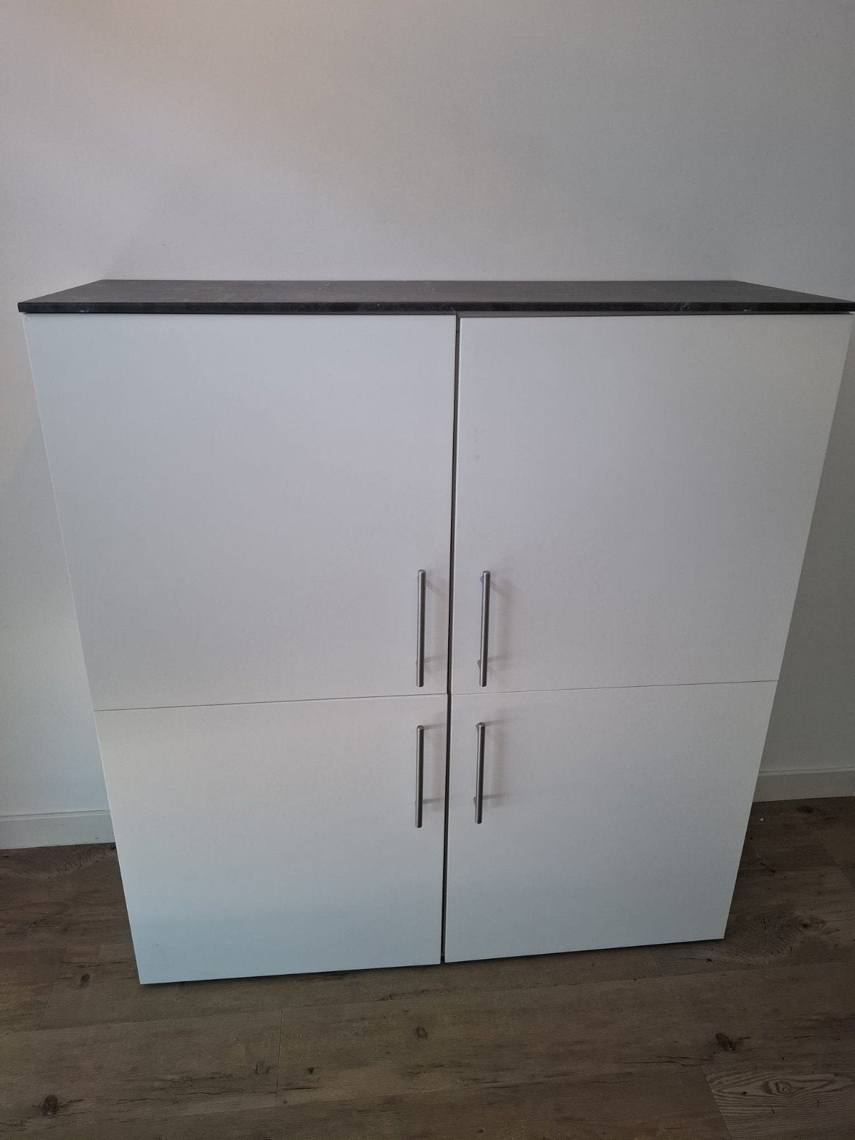 Ikea Besta kast met Tolken werkblad, wit/antraciet marmer, Huis en Inrichting, Kasten | Overige, Zo goed als nieuw, Ophalen