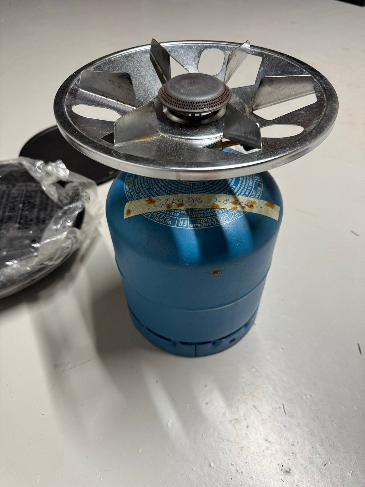 Campingaz gasfles met Cadac Safari gaspit BBQ-opzetstukken, Ophalen, Gebruikt