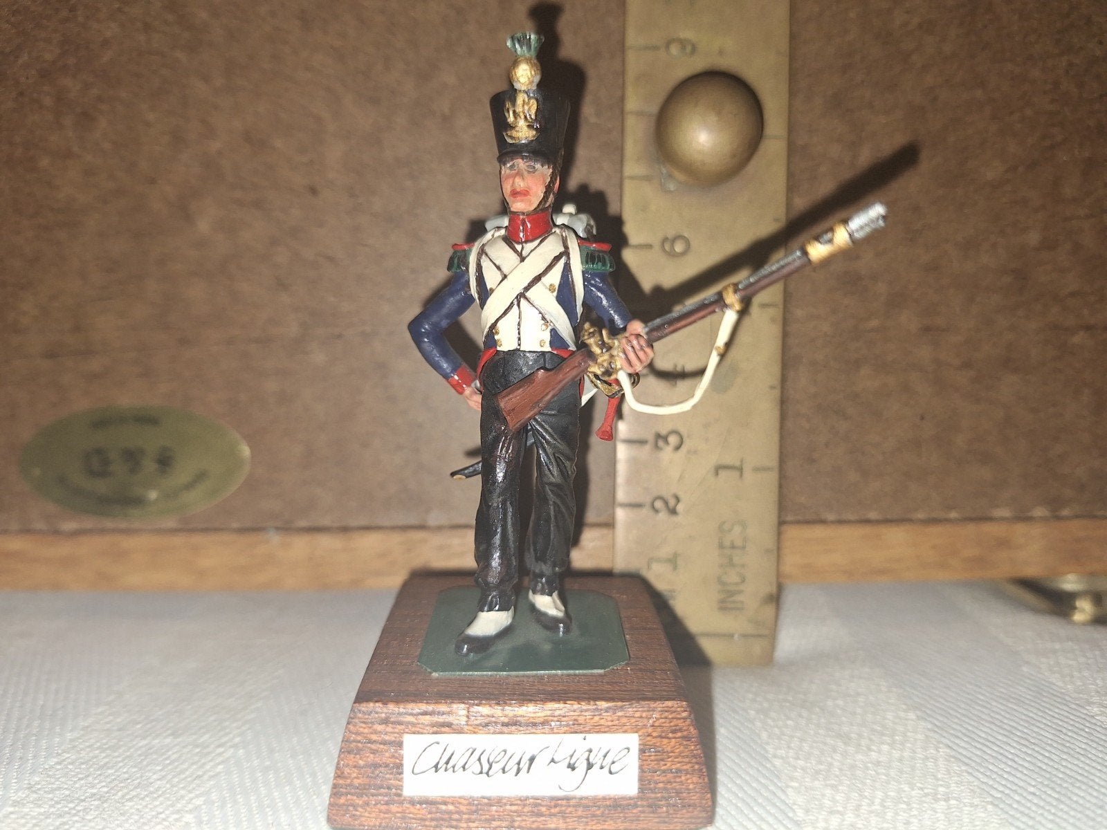 Napoleontische tinnen soldaat Chasseur Ligne topstuk, Verzamelen, Verzenden, Landmacht, Overige gebieden, Miniatuur of Beeldje