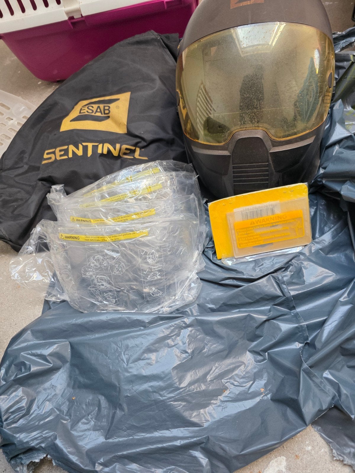 ESAB Sentinel A50 lashelm met extra vizieren, Doe-het-zelf en Verbouw, Laskappen, Lasfilter, Ophalen, Gebruikt