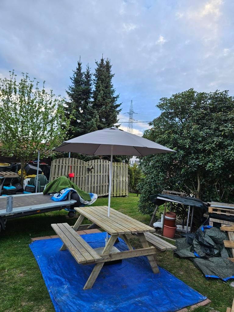 Picknicktafels geïmpregneerd in België Houthalen.H.3530, Tuin en Terras, Ophalen, Nieuw, Rechthoekig, Hout
