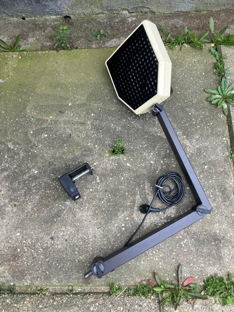 Vintage Waldmann Wacolux 801 burolamp met klem, Ophalen of Verzenden, Gebruikt, Kunststof, 50 tot 75 cm