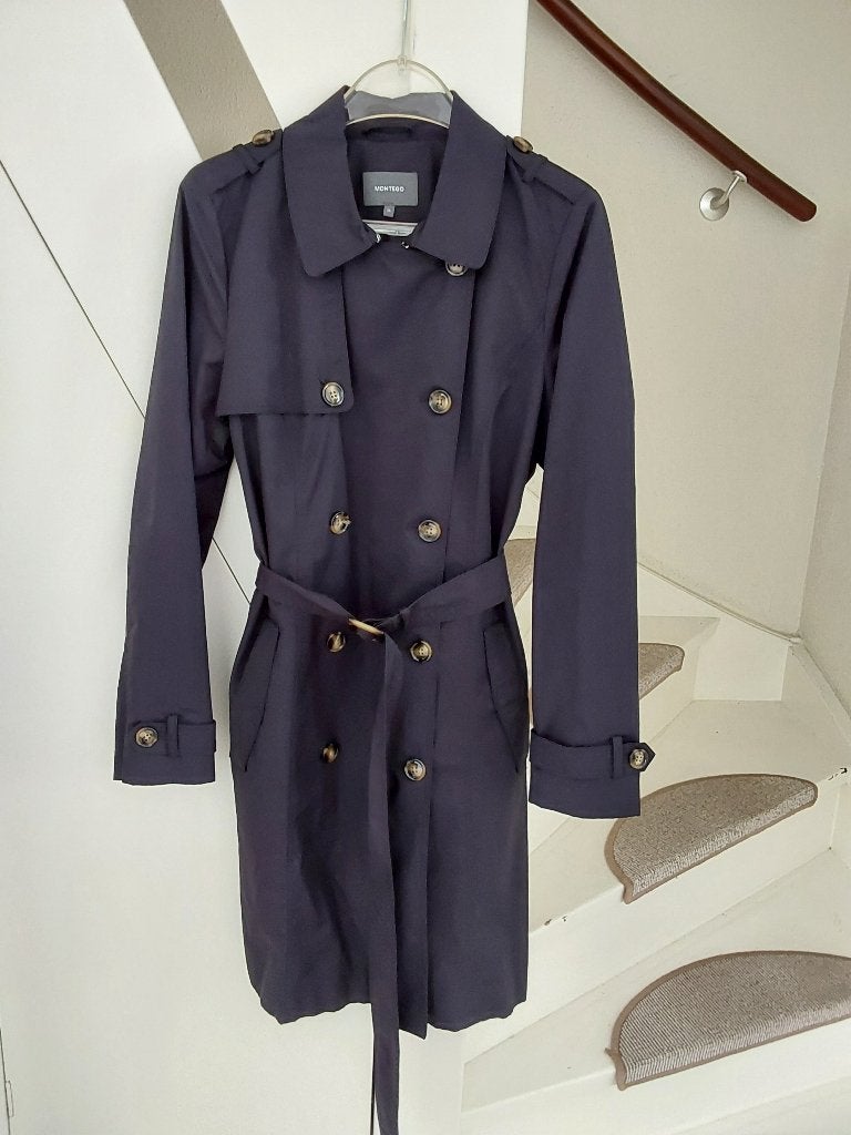 Trenchcoat van merk Montego, Maat 38/40 (M), Blauw, Nieuw, Ophalen of Verzenden