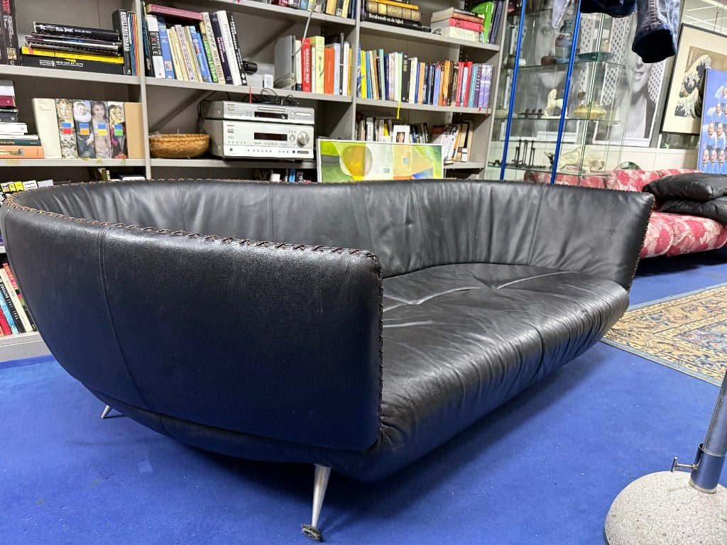 Desede DS102 Shell Lounge Bank Zwart leer Mathias Hoffmann, Ophalen, Gebruikt, Loungen Swiss Desede Edra Cassina FSM COR Industrieel