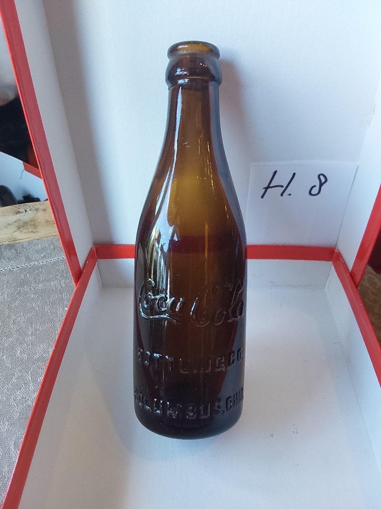 Coca-Cola Amber Fles COLUMBUS OHIO 1900-1915, Ophalen of Verzenden, Zo goed als nieuw, Gebruiksvoorwerp