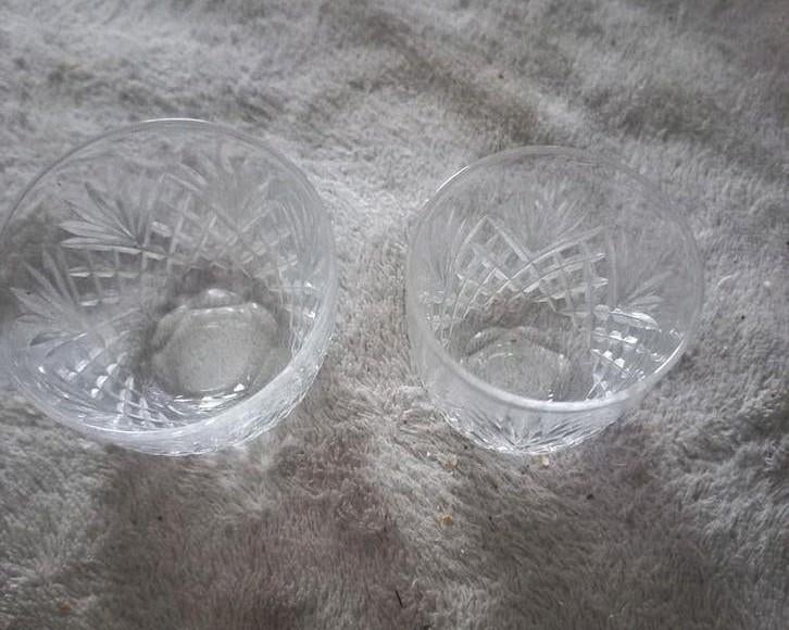 Kristallen Tandenstokerhouder/borrelglas & Vinger/Zoutbakje, Ophalen of Verzenden