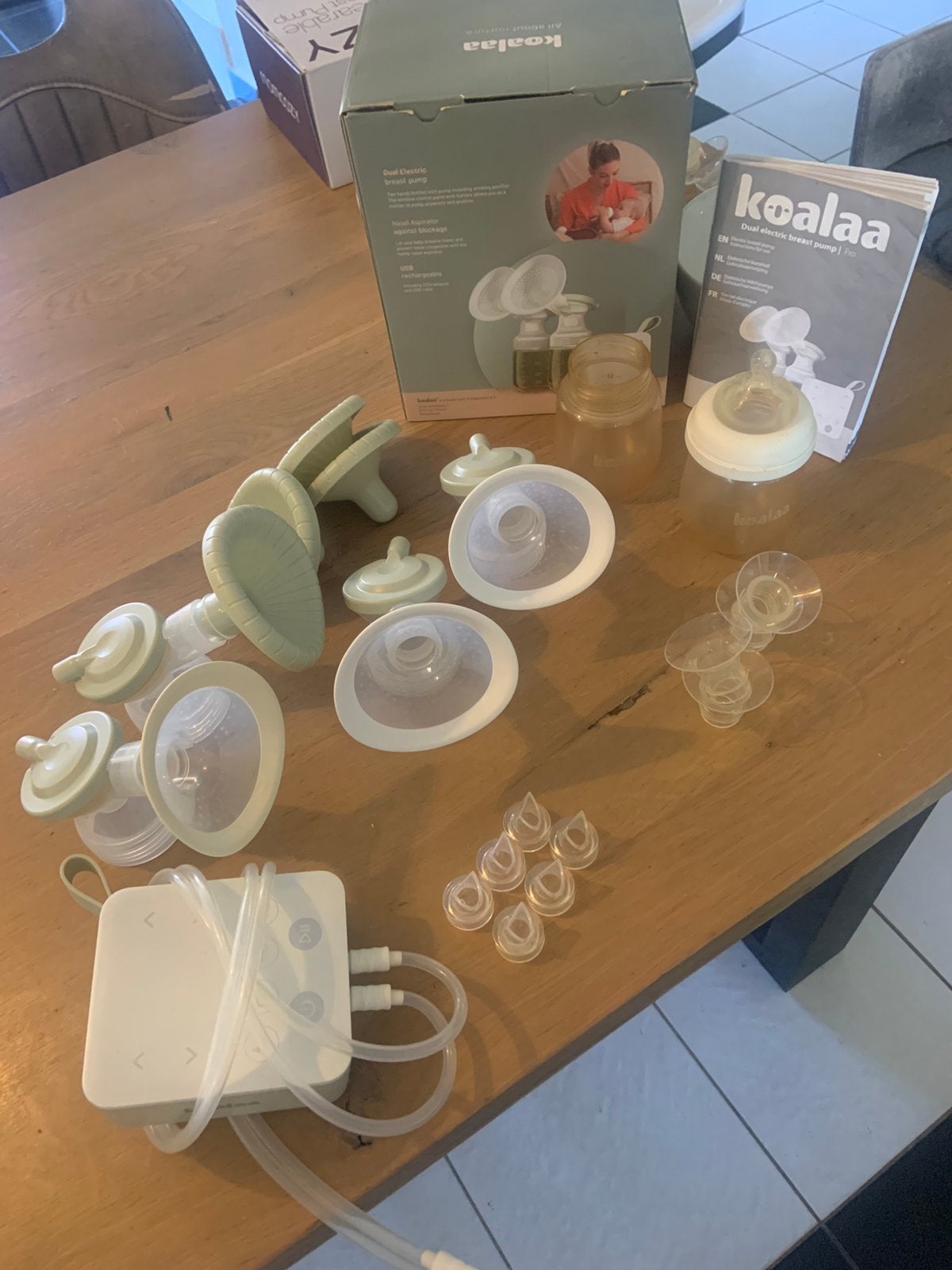Dubbele elektrische kolf met NIEUWE onderdelen, Ophalen of Verzenden, Zo goed als nieuw, Borstkolf