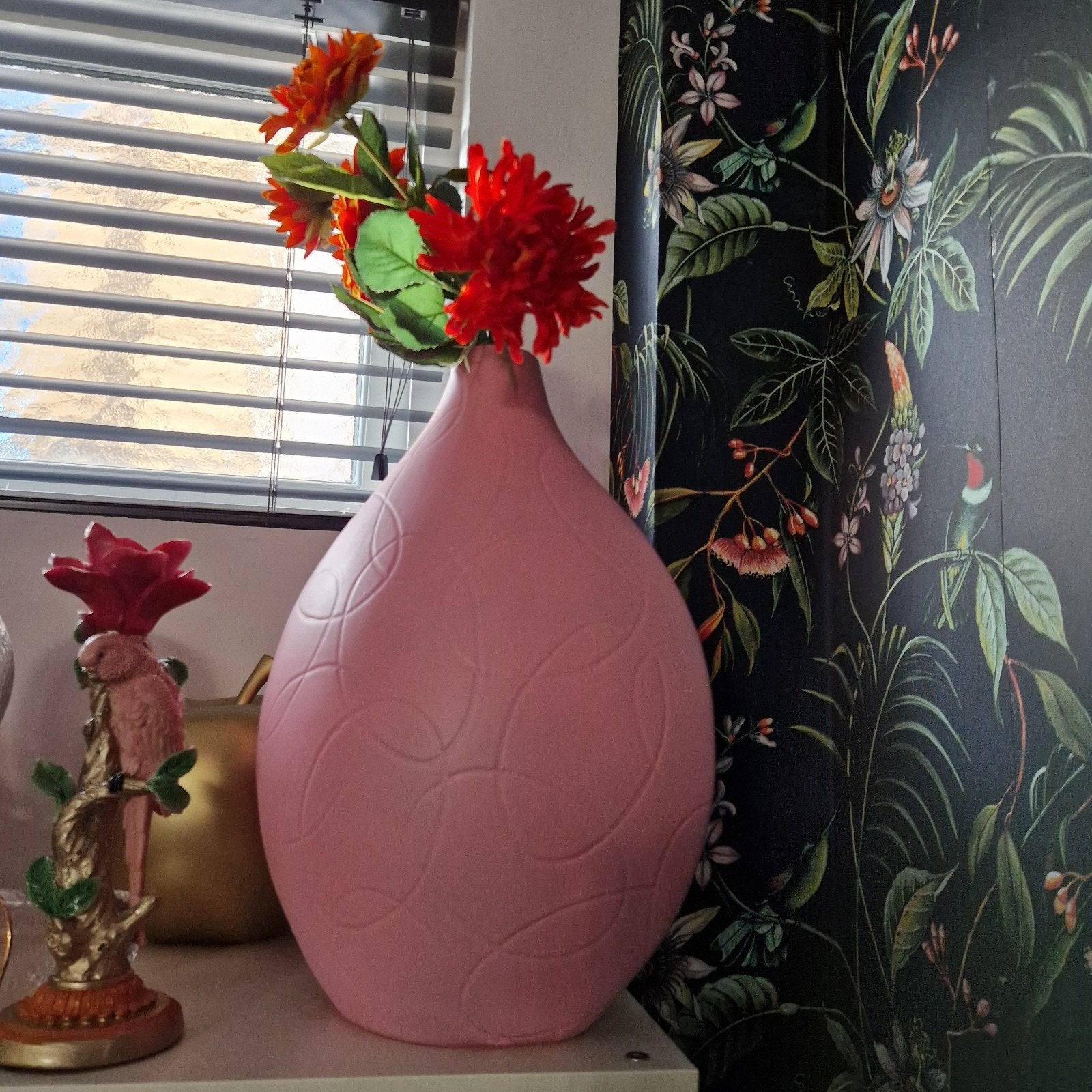 Roze vaas, ovaal., Ophalen, Roze