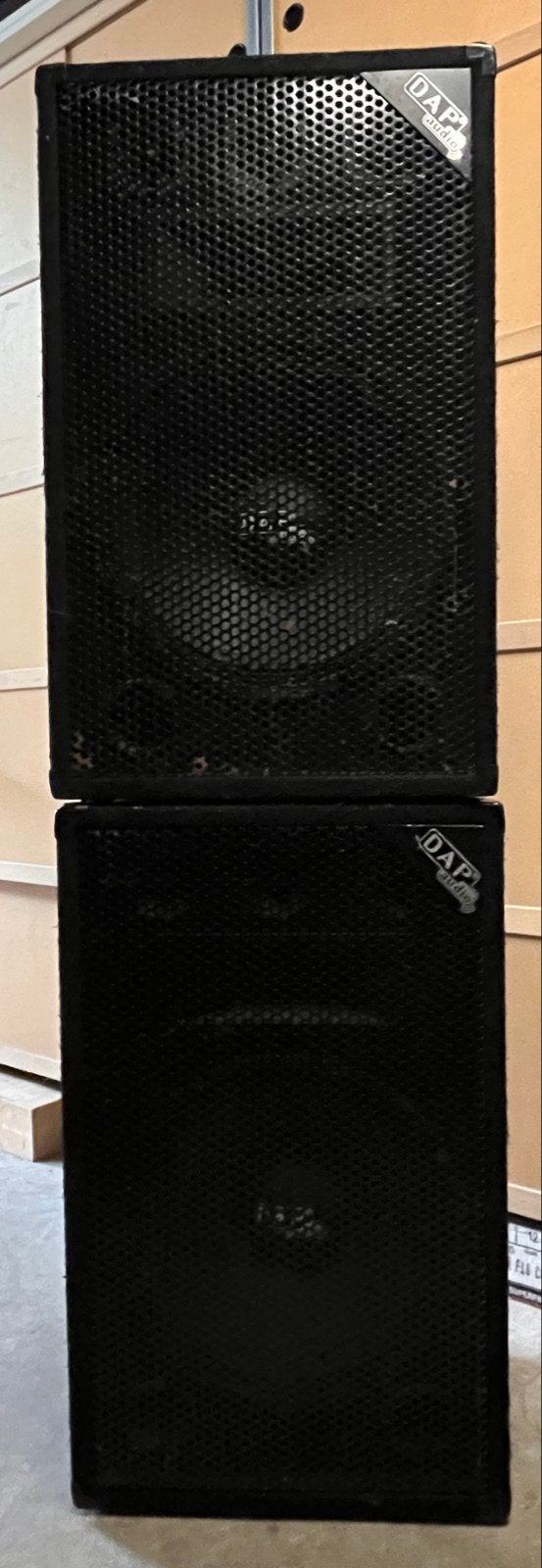 DAP Audio PA Set: 2x luidsprekers, versterker, kabels, Ophalen, Gebruikt
