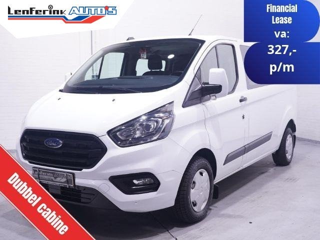 Ford Transit Custom 2.0 TDCI 130 pk L2 Dubbel Cabine 5-Zits, Auto's, Voorwielaandrijving, Gebruikt, Euro 6, 2800 kg