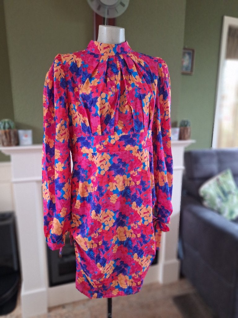 Fel gekleurde tuniek  jurk mt XXL hard roze paars oranje, Verzenden, Maat 46/48 (XL) of groter, Knielengte, Roze
