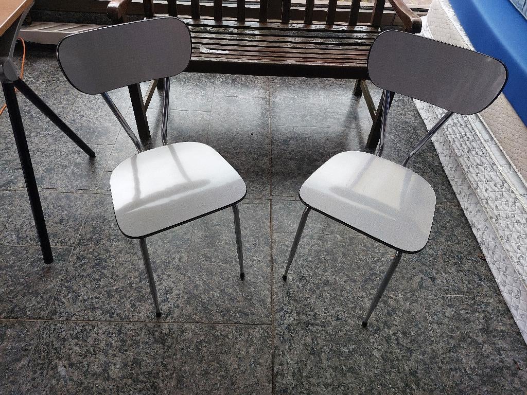 2 vintage formica stoelen ( 500943), Ophalen of Verzenden, Gebruikt, Twee