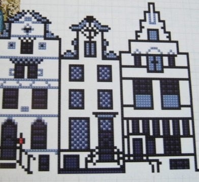 Borduurpatroon  Amsterdamse huisjes nr 5886, Verzenden, Nieuw, Handborduren, Patroon