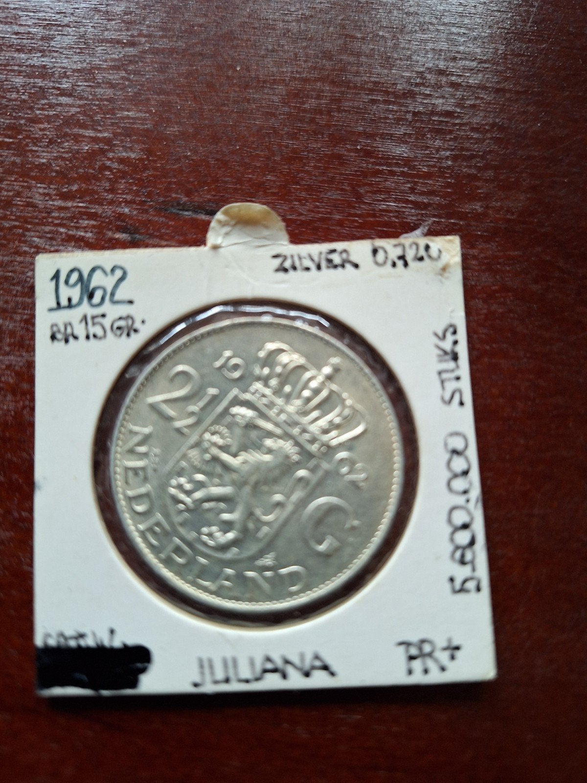 Zilveren 2½ gulden munt Koningin Juliana 1962, Koningin Juliana, Zilver, Ophalen of Verzenden, Losse munt