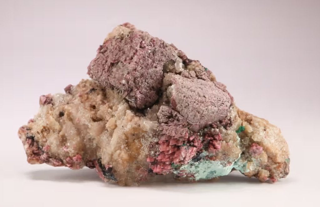 Twee generaties COBALTO-CALCIET op matrix uit DR.Congo., Ophalen of Verzenden, Mineraal